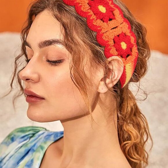 Hippie Hair Bandanas Cotton Headbands for Women Girls Adjustable Boho Floral - Picture 4 of 7